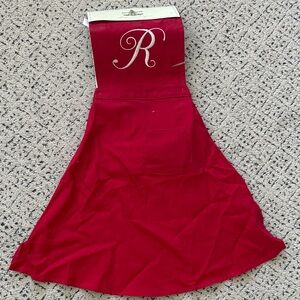 Monogram R Red Apron with Front Pocket NWT